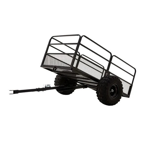 Steel Garden Trailer with Detachable Rails and Tilt Bed – 1,200 lb. Capacity